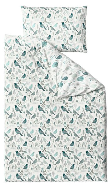 Posteljnina iz polibombaža LEAFBIRD POLY belo-zelena Dimenzije posteljnine: 70 x 90 cm | 140 x 200 cm