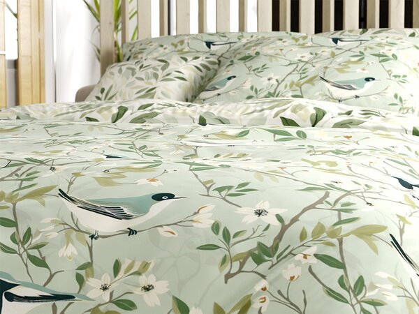 Posteljnina iz polibombaža FLORIBIRD POLY zelena Dimenzije posteljnine: 70 x 90 cm | 140 x 200 cm