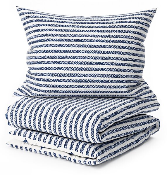 Posteljnina iz polibombaža NAVYSTA POLY modro-bela Dimenzije posteljnine: 70 x 90 cm | 140 x 200 cm