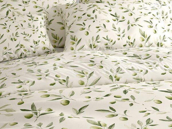 Posteljnina iz polibombaža OLIVE POLY zelena Dimenzije posteljnine: 70 x 90 cm | 140 x 200 cm