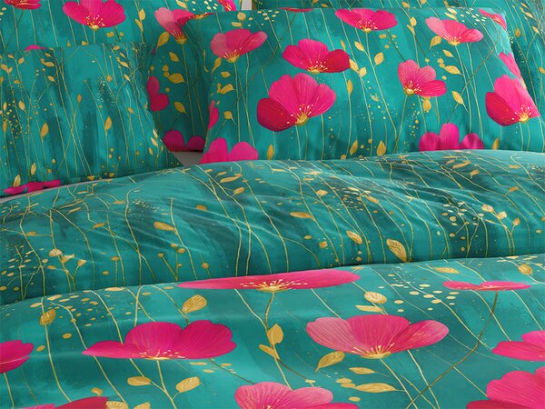 Posteljnina iz polibombaža VIVIDELLE POLY zelena Dimenzije posteljnine: 70 x 90 cm | 140 x 200 cm