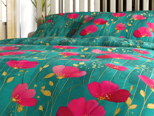 Posteljnina iz polibombaža VIVIDELLE POLY zelena Dimenzije posteljnine: 70 x 90 cm | 140 x 200 cm