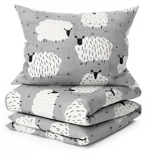 Posteljnina iz polibombaža SHEEP POLY siva Dimenzije posteljnine: 70 x 90 cm | 140 x 200 cm