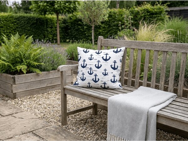 Prevleka za vzglavnik iz polibombaža NAVYSTA POLY 45x45 cm, modro-bela
