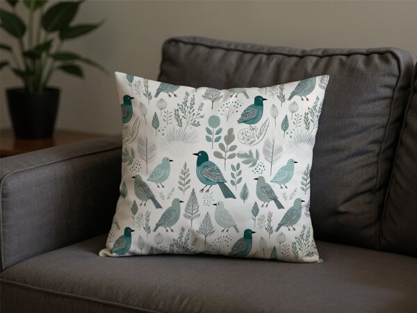 Prevleka za vzglavnik iz polibombaža LEAFBIRD POLY 45x45 cm, belo-zelena