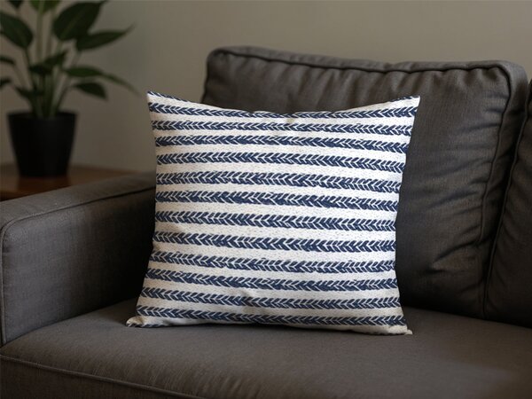 Prevleka za vzglavnik iz polibombaža NAVYSTA POLY 45x45 cm, modro-bela