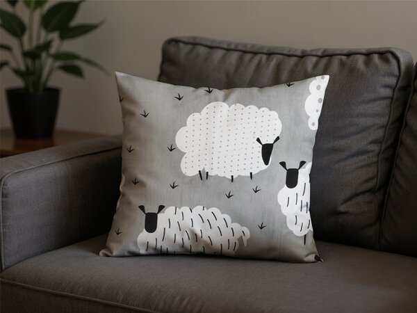 Prevleka za vzglavnik iz polibombaža SHEEP POLY 45x45 cm, siva