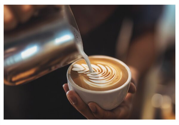 Slika latte art v skodelici