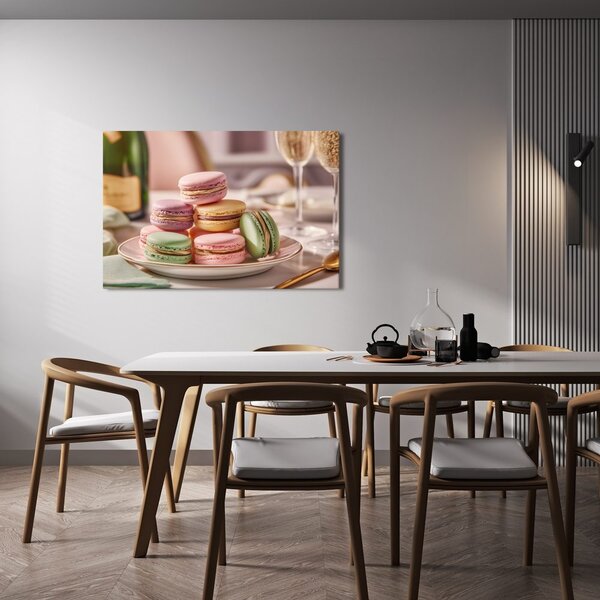 Slika pastelne makrone na krožniku