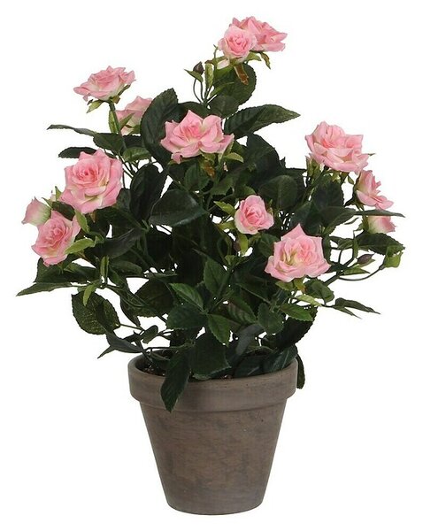 Umetna roža šopek vrtnic (Višina: 33 cm, Roza, Plastika)
