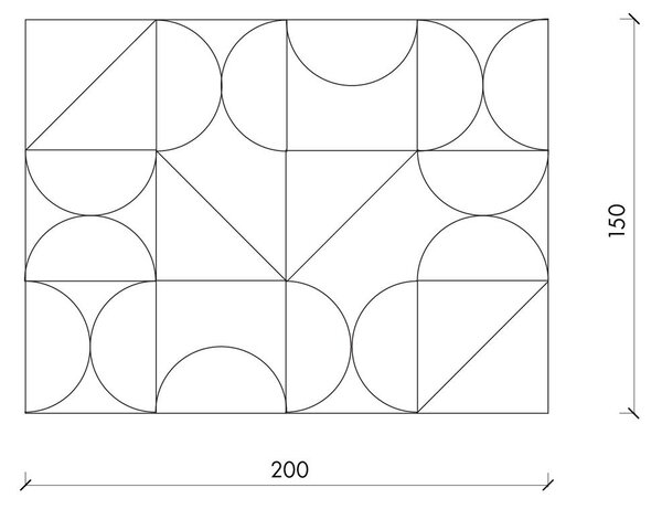 Modro-kremno bela odeja 150x200 cm Tul – noo.ma