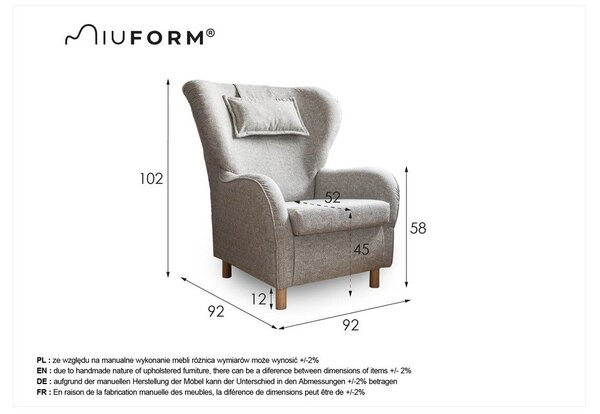 Rjav fotelj Miuform Miuf