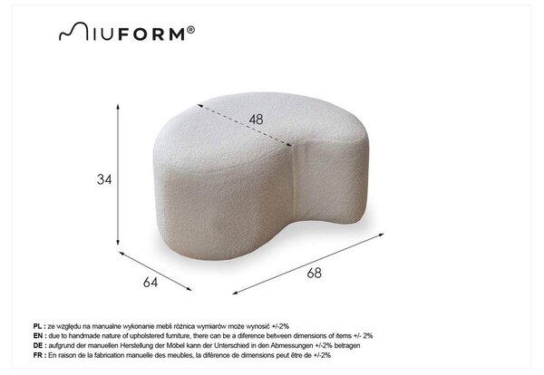 Rjav tabure iz tkanine bouclé Miuf – Miuform