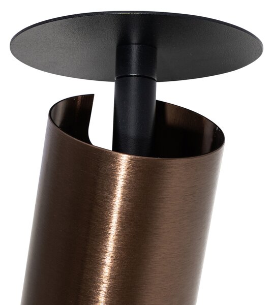 Komplet 6 modernih vgradnih reflektorjev temno bronaste barve GU10 50mm - Chels