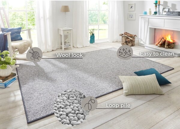 Siva preproga 160x240 cm Wolly – BT Carpet