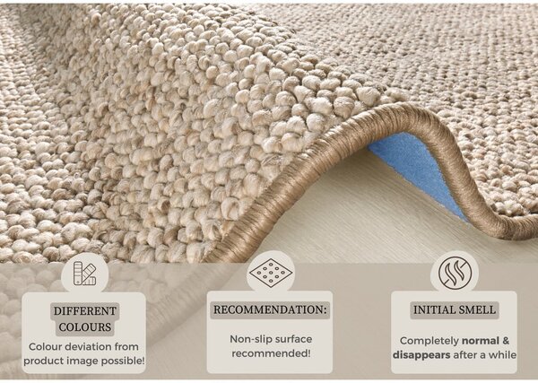 Svetlo rjava okrogla preproga ø 200 cm Wolly – BT Carpet
