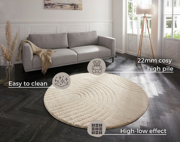 Krem bela preproga Mint Rugs Norwalk Fergus, ø 160 cm