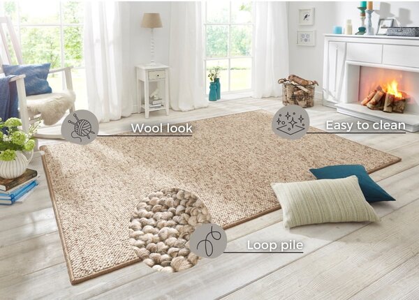 Svetlo rjava preproga 80x150 cm Wolly – BT Carpet