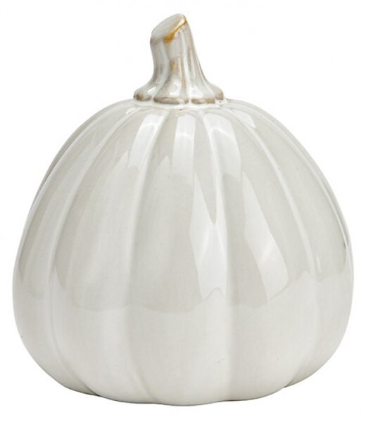 Dekoracijska buča iz porcelana PUMPKIN WHITE 12x13 cm bela