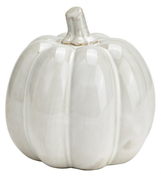 Dekoracijska buča iz porcelana PUMPKIN WHITE 9x9 cm bela