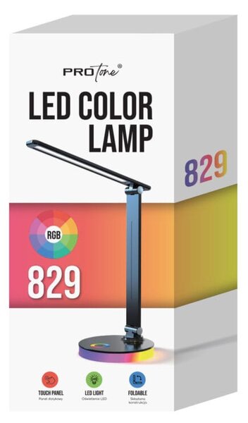 9W LED RGB touch namizna svetilka USB črna