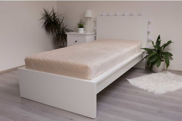 Kremno bela napenjalna rjuha iz mikroflanele 180x200 cm Basic – Jerry Fabrics
