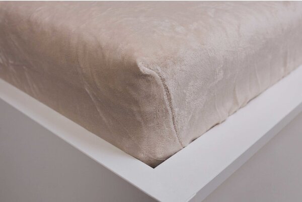 Kremno bela napenjalna rjuha iz mikroflanele 180x200 cm Basic – Jerry Fabrics