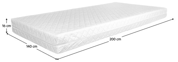 KONDELA Vzmetnica, pena, 16 cm, 140x200 cm, MONTINY NEW