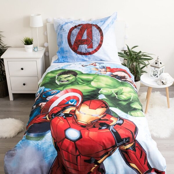 Otroška bombažna posteljnina Jerry Fabrics Avengers Heroes, 140 x 200 cm