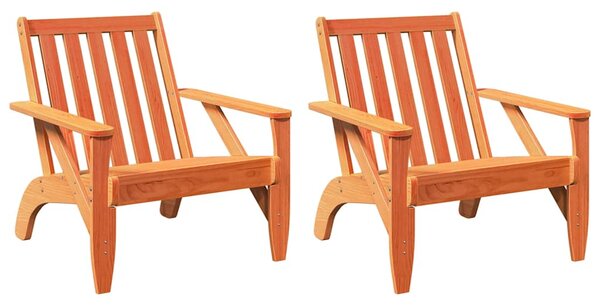 VidaXL Garden Adirondack stoli 2 kosa Wax Brown masivni les borovega