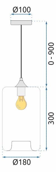 Steklena viseča stropna svetilka APP310-1CP LOFT