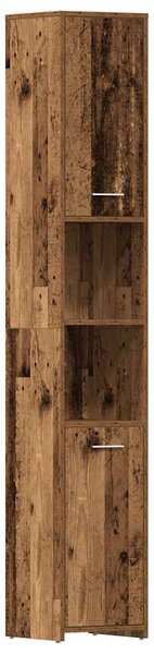 VidaXL Kopalniška omarica Old Wood 30x30x183,5 cm inženirski les