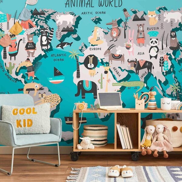 Artgeist Fototapeta Colourful World Map, 150x105cm
