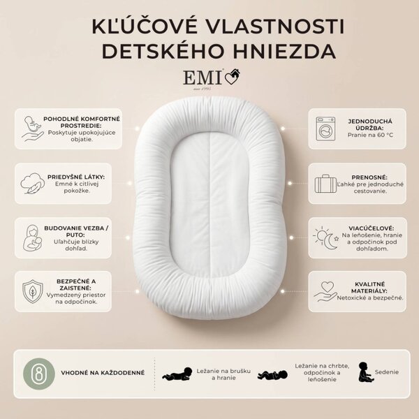 Luni EMI gnezdo za dojenčke
