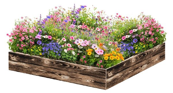ATMOWOOD Lesena visoka greda 120 x 120 x 20 cm - ožgana