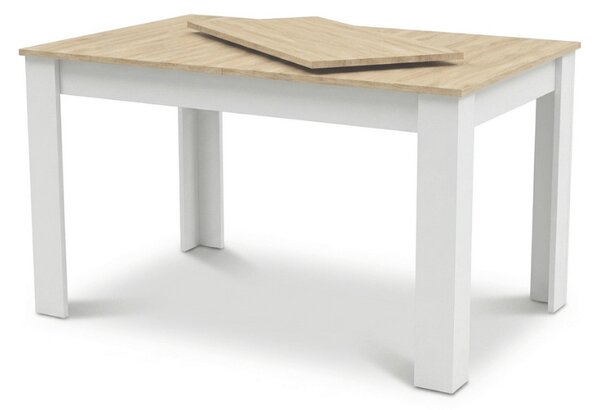 Raztegljiva jedilna miza MADO 120/160x80 cm, bela/dub sonoma