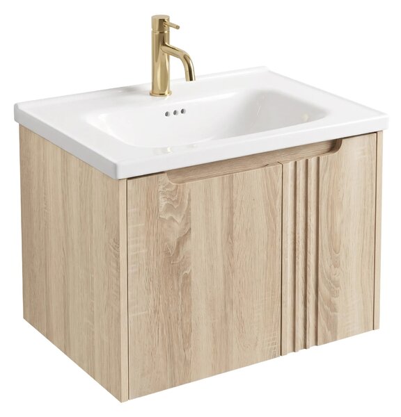 Kopalniška omarica z umivalnikom Rea DB86-60L-3 Light 60cm