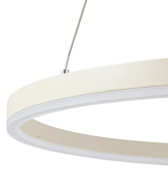 Arcchio LED-visoka svetilka Albiona, bež, 1 obroč, Ø 80 cm, zatemnjen, Bež, Kuhinja, Kovina, Sodobni