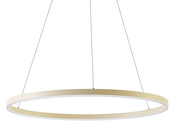 Arcchio LED-visoka svetilka Albiona, bež, 1 obroč, Ø 80 cm, zatemnjen, Bež, Kuhinja, Kovina, Sodobni
