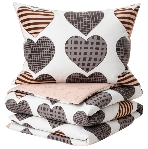 Flanelasta posteljnina iz mikrovlaken STRIPE HEART barvna Dimenzije posteljnine: 70 x 90 cm | 140 x 200 cm