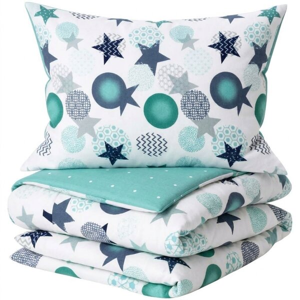 Flanelna posteljnina iz mikrovlaken MINT STARS barvna Dimenzije posteljnine: 70 x 90 cm | 140 x 200 cm