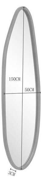 STENSKO OGLEDALO, 50/150/3 cm les, steklo, leseni material