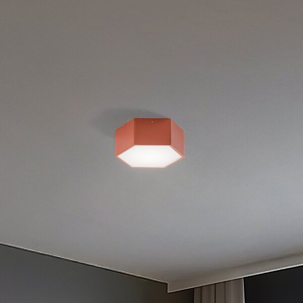 Argon LED stropna svetilka Libre, terakota barva, jeklo, 3.000 K, Rjava / rjasta, Dnevna soba / jedilnica, Kovina