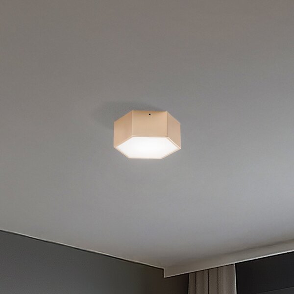 Argon LED stropna svetilka Libre, zlata, jeklo, 3.000 K, Zlata / medeninasta, Dnevna soba / jedilnica, Kovina