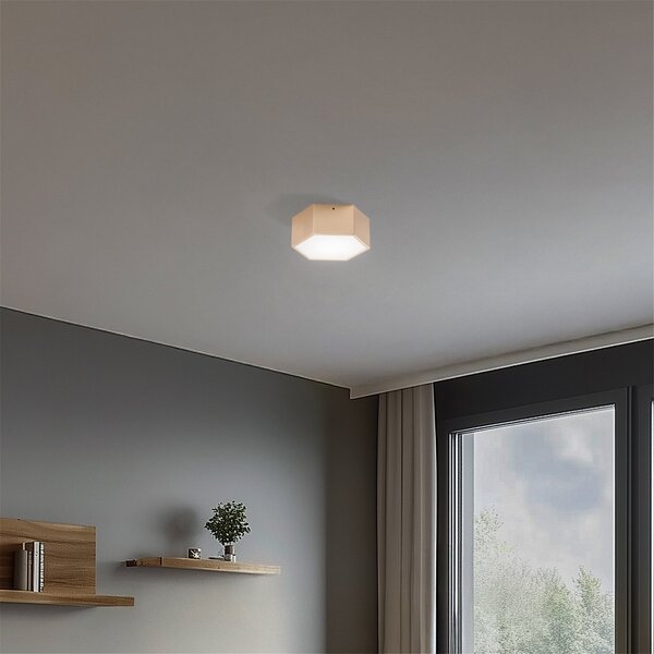 Argon LED stropna svetilka Libre, zlata, jeklo, 3.000 K, Zlata / medeninasta, Dnevna soba / jedilnica, Kovina