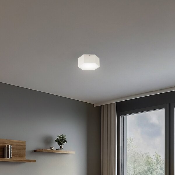 Argon LED stropna svetilka Libre, krem bela, jeklo, 3.000 K, Bela, Dnevna soba / jedilnica, Kovina