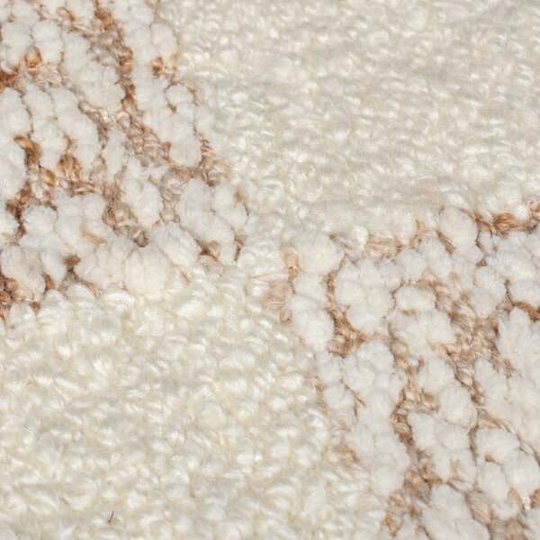 Kremno bela/naravna ročno tkana preproga iz mešanice volne 200x300 cm Eric Checkboard – Flair Rugs