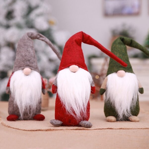 Božični škrat HAPPY GNOME 44 cm, rdeč