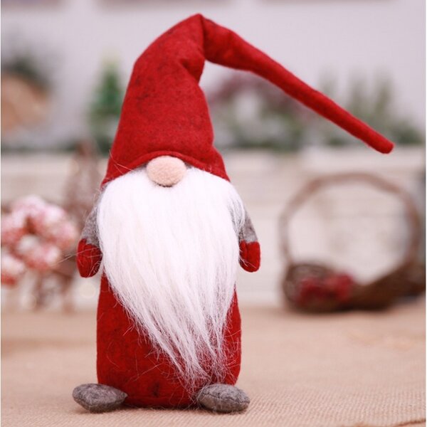 Božični škrat HAPPY GNOME 44 cm, rdeč