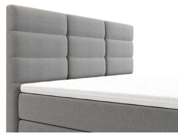 POSTELJA Z VZMETNICO 140 cm x 200 cm , tekstil modra, siva